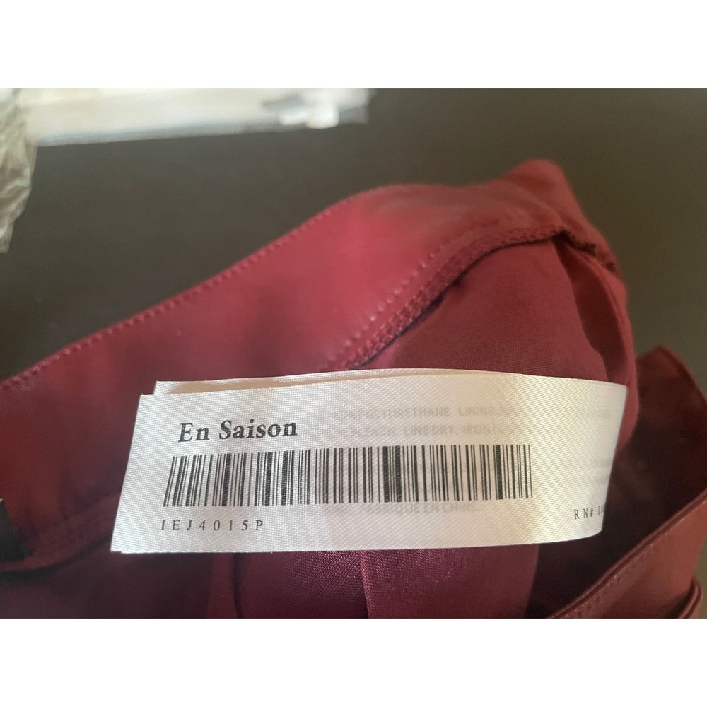 En Saison Wine Red Faux Leather Wrap Skort - Picture 8 of 8